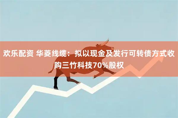 欢乐配资 华菱线缆：拟以现金及发行可转债方式收购三竹科技70%股权